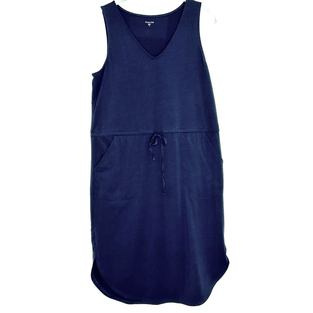 Garnet Hill navy blue dress sleeveless size small